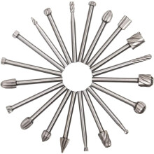 Innovatieve roterende boorvijlen, 20-delige set van snelstaal roterende frezen met een schacht van 3 mm en een bladdiameter van 6 mm, essentieel voor