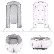 Babylounger - Draagbaar en multifunctioneel babynestje, comfortabel U-vormig ontwerp, ademende hypoallergene materialen, natuurlijk materiaal, 100%