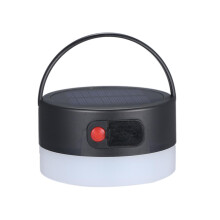 Linterna solar recargable, luz de camping para exteriores con brillo ajustable, lámpara plegable y batería externa portátil.
