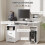 Homcom HOMCOM Computer Office Desk Table Workstation w/Keyboard Tray, Drawer, White 4