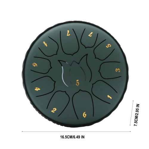 Tambor de língua de aço Hohaski de 11 notas e 7 polegadas com baquetas e bolsa, compatível com o handpan Ubblove para meditação, educação 1