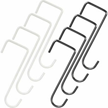 Patio Hooks For Wide Application, Decorative Black Powder Coated Steel Vinyl Fence Hooks, Waterproof And Rustproof, Easy Installation Without Tools, I