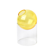 Rotatable Hydroponic Plant Container, Handmade Glassware for Clear Glass Vase, Ideal for Home & Wedding Decorative Vase in Modern Minimalist Decor, Ye