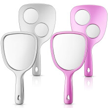 Miroir de salon professionnel, double face avec grossissement 2X et 3X pour des détails précis, conception de poignée ergonomique pour une