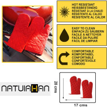 Quilted Mitt For Home Cooking, 100% Satisfaction Guarantee, Protects Hands And Wrists Up To 180C, Washable Soft Fabric With Lanyard For Hanging,