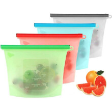 Sacos para armazenamento de alimentos resistentes a danos e reutilizáveis, quatro cores diferentes, atóxicos e inodoros, perfeitos para geladeira,