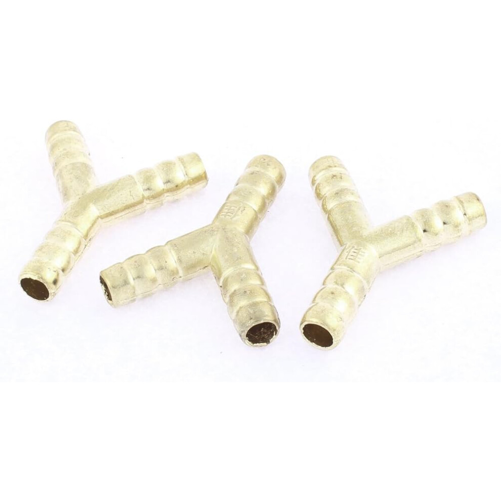 Shape Barbed Splitter, Corrosion Resistance Ductility At High Temperatures 3-Way Hose Barb Splicer For Industrial Use, Gold Tone Iron Fitting For 9128293566278