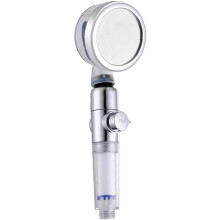 Luxurious Filter Shower Head, High Pressure Filtration System for Dry Hair & Skin, Chlorine & Fluoride Removal Easy Installation Silver Transparent