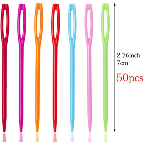 Rainbow Colored Plastic Needles For Kids, Premium Material Large Eye Plastic Needles, Great For Learning, Easy To Thread For Crafting Projects, 1