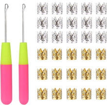 Elegante, kronenförmige Haaraccessoires, bleifreies Messingguss, Metallperlen für Dreadlocks, hypoallergene Materialien, für Flechtfrisuren,