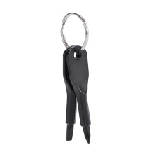 Set di cacciaviti portatile e resistente con portachiavi, impugnatura piatta e comoda, antiruggine, include due tipi di cacciaviti per uso domestico.