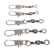 Rolling Bearing Swivel With Interlock Snaps, Barrel Swivel With Safety Snap For Saltwater Freshwater Fishing, Swivel With Snap Design Smooth Rotation