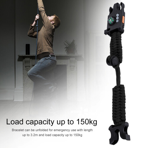 Βραχιόλι Survival Paracord με πολλαπλές λειτουργίες, εργαλεία έκτακτης ανάγκης, 2