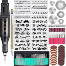 (As show, One size) 70Pcs Gravierwerkzeugsatz, Multifunktionaler Gravurstift DIY Drehwerkzeug fr Schmuck Glas Holz Metall mit Anreier