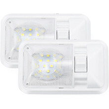 (As show, One size) 12 V plafonnier LED RV 280 lm, lampe de toit clairage intrieur pour remorque, camping-car avec interrupteur (Lot de 2) 1