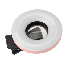 15X Makro-Objektiv mit Clip & 3000K-6500K LED-Licht, Rosa