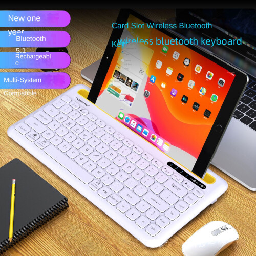 Charging Bluetooth Mute Keyboard with Card Slot 1