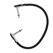 PVC Anti-Wind-Geräusch Gitarreneffektkabel 30cm Flachkopf Silber