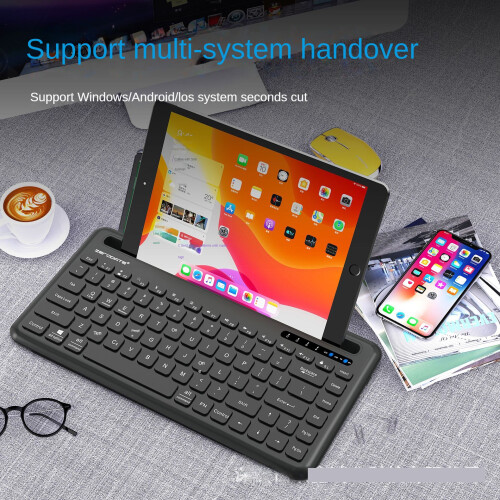 Charging Bluetooth Mute Keyboard with Card Slot 2