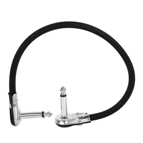 PVC-Gitarreneffektkabel 30cm Flacher Kopf Anti-Windgeräusch Silberpatchkabel 2