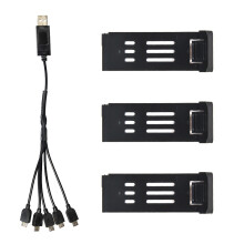 E58 Drohnenbatterien 3er-Pack 1200mAh mit 5-in-1-Ladekabel Zubehör
