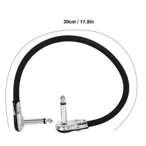 PVC-Gitarreneffektkabel 30cm Flacher Kopf Anti-Windgeräusch Silberpatchkabel 1