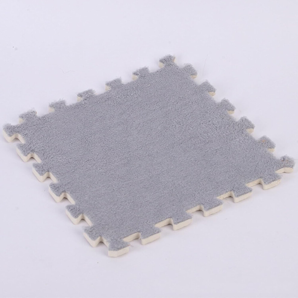 18 Piece Plush Foam Interlocking Carpet Square Foam Jigsaw Puzzle Mat 12X12x1in(Grey) Interlocking Mat, For Kids Grey