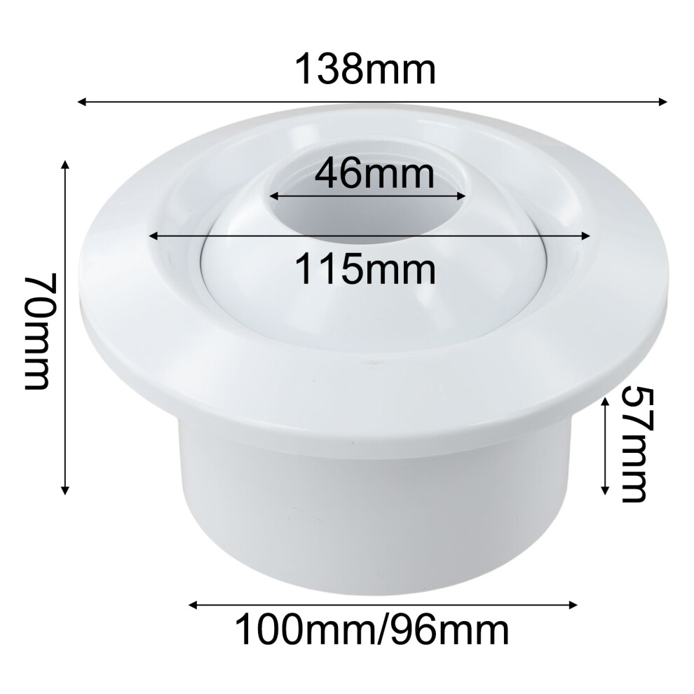 Adjustable Abs Circular Ceiling Air Outlet Vent Grille Cover For Airport Station Central Ventilation Systems 100Mm 6935161524529