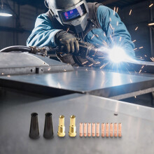 Welding Made Simple Umfassendes Zubehörset mit gaslosen Düsen und Kontaktspitzen für 14AK für MB14-Brenner