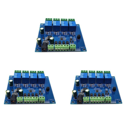 3X Modbus RTU 4 Way Relay Module 7-24V Relay Module  RS485/TTL Input and Output with Anti Reverse Protection