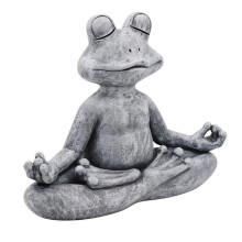 Statua decorativa da giardino a forma di rana, nuova statua per meditazione Zen Yoga con design ricco di dettagli e struttura in resina, adatta per