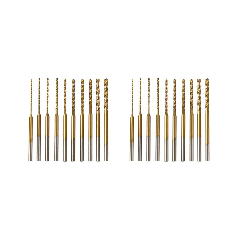 Micro-Twist Drill Bit Set - 20Pcs 0.6Mm-2.2Mm Tiny Drill Bit 2.35 Shank Hss Engraving Drill Bits Hole Drilling Tool 4714128010679