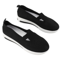Damentanzenschuhe aus Mesh mit casual Stil, dicker Sohle, schiefer Absatz, Schwarz, Größe 38