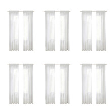 Cortinas Brancas Transparentes de 90 Polegadas de Comprimento 12 Painéis Cortinas Brancas Transparentes Cortinas Transparentes Painel Basculante