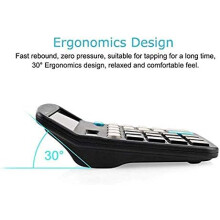 Elektronikus asztali számológép, kettős tápellátású napelemes és akkumulátoros, ergonomikus kialakítás a könnyű kezelhetőségért,