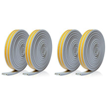 4 Rolls 10 M Draft Excluder for Doors and Windows,Draught Excluder Tape Rubber Seal Foam Tape Car Stickers Sealing Grey
