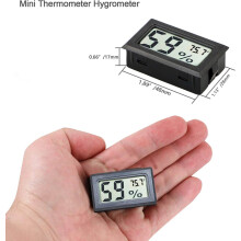 Termômetro Goabroa para terrário de répteis, mini higrômetro digital com display em Fahrenheit e ampla aplicação em estojos de guitarra,