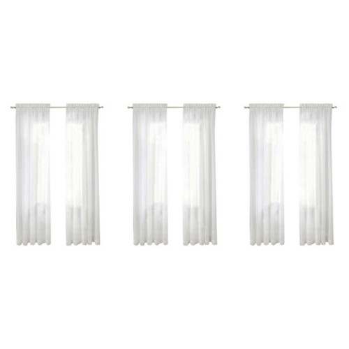 Window White Sheer Curtains 90 Inches Long 6 Panels Sheer White Curtains Clear Curtains Basic Rod Pocket Panel