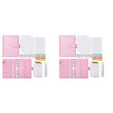 2X A6 Budget Binder with Zipper Envelopes, Budget Planner Book Money Saving Organizer, Cash Envelopes for Budgeting