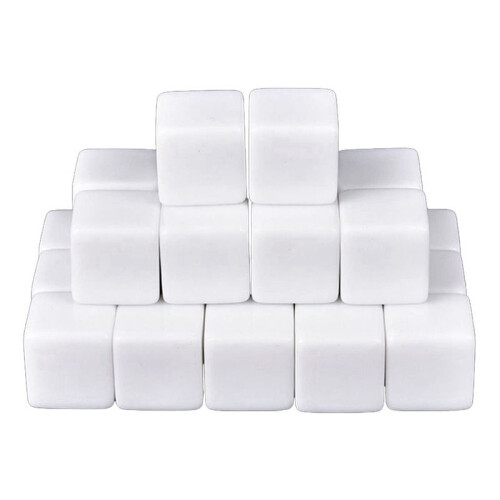 16MM White Acrylic Cubes Blank Dice for Board Games,Math Counting Teaching,Alphabet Numbers Custom Dice Making,144PCS 1