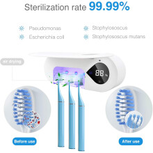 Smart Toothbrush Organizer, UV Sanitizer Toothbrush Case Enclosed Mold And Rust-Proof Structure For Girls Boys Kids, Fan Drying Function Quiet
