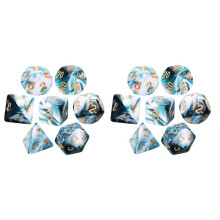 14 Stuks Dobbelstenen Set Polyhedrale Dobbelstenen Set Rollenspel Dobbelstenen Set voor DND Pathfinder Rollenspel RPG