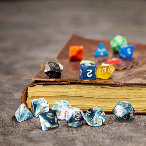 14 Stycken Tärningssats Polyedrisk Tärningssats Rollspelstärningar för DND Pathfinder Rollspel RPG 2