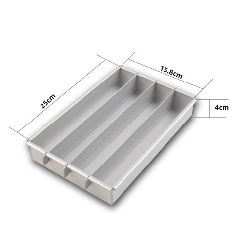 2X Battenberg Battenberg Cake Pan, Commercial Weight Anodised Aluminium, Silver A 1