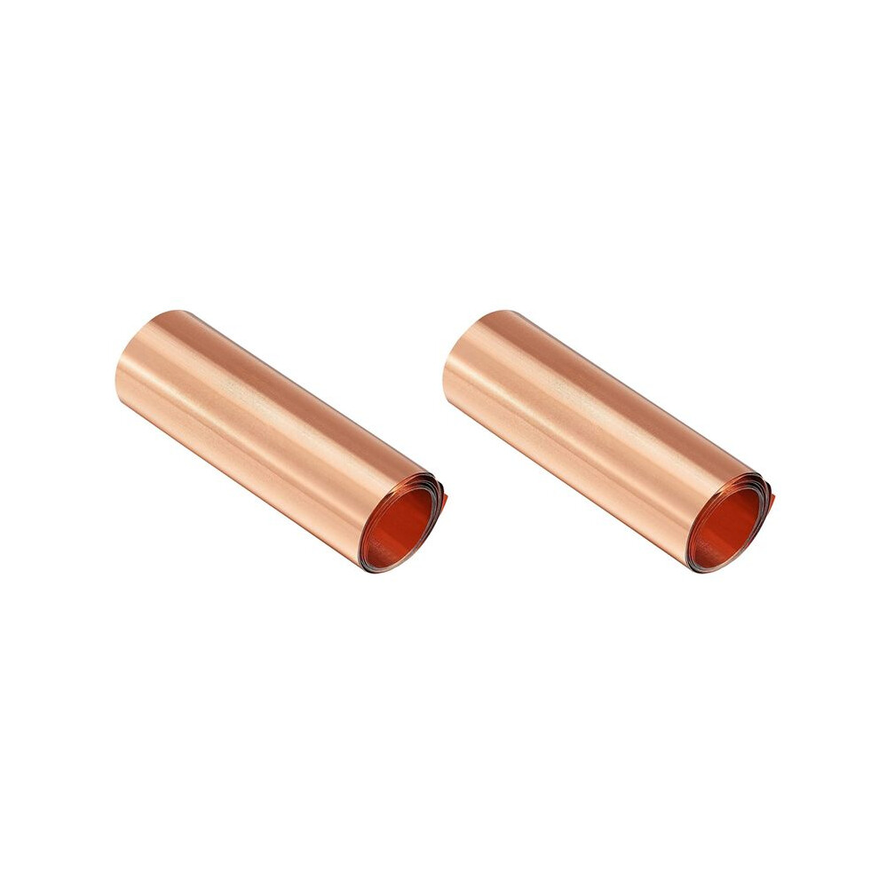 2X Copper Sheet Roll, Metal Foil Plate 1000mm x 100mm x 0.03mm