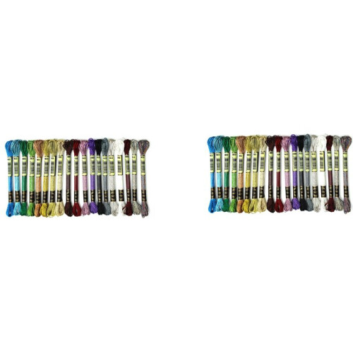 38Pcs Metallic Embroidery Skein Threads Multi-Color Embroidery Floss Glitter Embroidery Thread -Stitch Thread