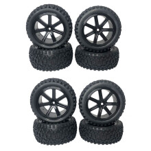 8Pcs Large Tires Widening Tires Wheel for 144001 144010 124019 124018 124017 12428 1/12 1/14 RC Car Upgrade Parts