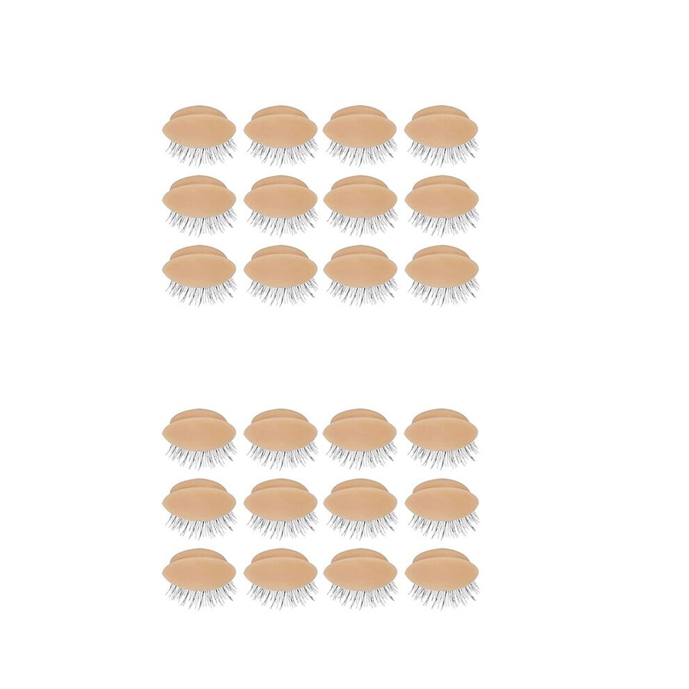 24X Replacement Eyelids for Eyelash Mannequin , Eyelid with Eyelashes Extension Training Lash Mannequin