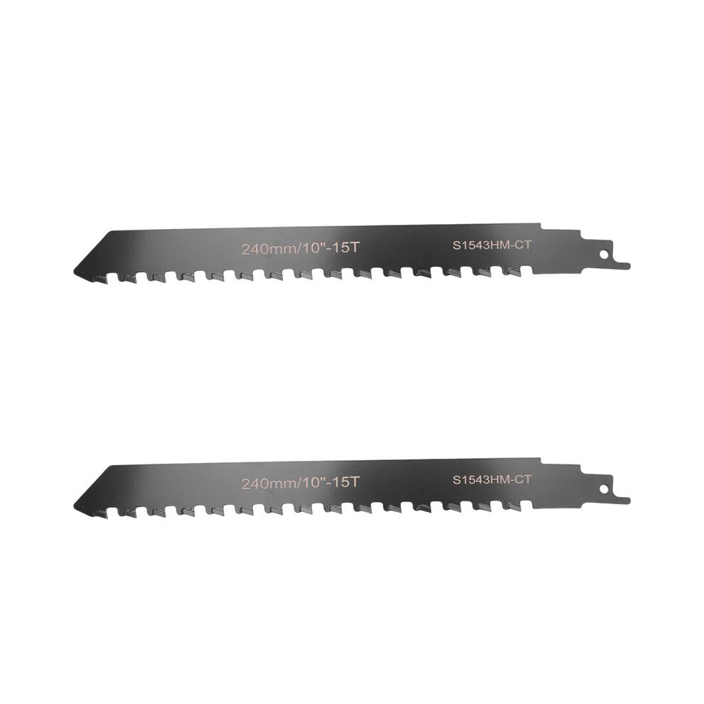 2X Reciprocating Saw Blade Carbide Tungsten Carbide for Cutting Porous Concrete, Fibre Cement, Brick 240mm/9.45Inch