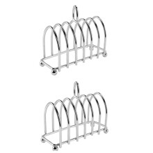 2X Toast Bread Rack Holder 6 Slice Stainless Steel Toast Rack with Feet and Loop Carry Handle